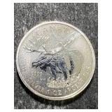 2012 CANADIAN MOOSE 1 TROY OZ .9999 FINE SILVER