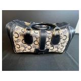 Celine Paris Monogram Canvas and Leather Satchel Handbag with Key