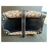 Celine Paris Monogram Canvas and Leather Satchel Handbag with Key