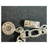 Tiffany & Co. Sterling Silver Charm Bracelet with Box and Pouch- no signature "T" at clasp