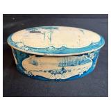 Vintage Kitchenware and Glassware Assortment, Droste Tin, Glass Dishes, Scoops