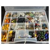 Vintage Button and Jewelry Findings Collection in Organizer Case