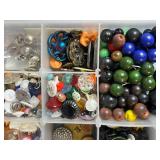 Vintage Button and Jewelry Findings Collection in Organizer Case