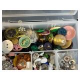 Vintage Button and Jewelry Findings Collection in Organizer Case