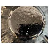 Set of 4 Signed K Art Glass Bowls Iridescent and Swirled Patterns