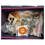 Vintage Button and Buckle Collection with Assorted Metal and Plastic Buttons