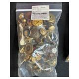 Vintage Button and Buckle Collection with Assorted Metal and Plastic Buttons