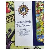 Vintage Souvenir Assortment with Minnesota Tea Towel, Minnesota Cup, Art Box, and Wine Stoppers