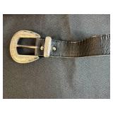 Lot of 4 Fashion Belts and Vintage Embossed Leather Bucket Bag