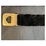 Lot of 4 Fashion Belts and Vintage Embossed Leather Bucket Bag