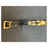 Lot of 4 Fashion Belts and Vintage Embossed Leather Bucket Bag