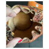 Lot of 4 Fashion Belts and Vintage Embossed Leather Bucket Bag