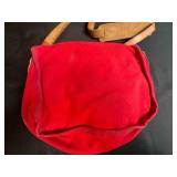 Collection of VTG Handbags: Coach Wristlet, Duluth Pack Red Shoulder Bag, Fossil, Woven Purse