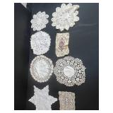 Vintage Linens Collection Including Doilies, Embroidered Mats, and Lace Pieces