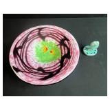 Shawnee Seahorse Flower Frog with Art Pottery Bowl and Fish Motif