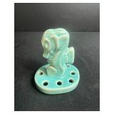 Shawnee Seahorse Flower Frog with Art Pottery Bowl and Fish Motif