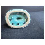 Shawnee Seahorse Flower Frog with Art Pottery Bowl and Fish Motif