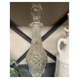 Collection of Vintage Glass Decanters and Oil Lamps