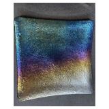 Set of 5 Iridescent Signed Art Glass Plates Assorted Colors