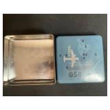 Vintage Kitchenware Collection with Cookie Cutters, Butter Boxes, Glass Dishes, and Decorative Tin