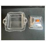 Vintage Kitchenware Collection with Cookie Cutters, Butter Boxes, Glass Dishes, and Decorative Tin