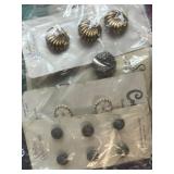 Large Collection of Vintage Buttons on Original Cards in Storage Bin