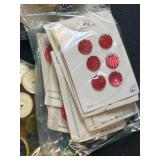 Large Collection of Vintage Buttons on Original Cards in Storage Bin