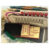 Large Collection of Vintage Buttons on Original Cards in Storage Bin