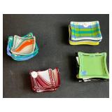 Collection of Colorful Fused Glass Trinket Dishes