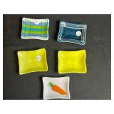 Collection of Colorful Fused Glass Trinket Dishes