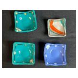 Collection of Colorful Fused Glass Trinket Dishes