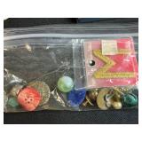 Vintage Tin Filled with Assorted Decorative Buttons and Sewing Notions