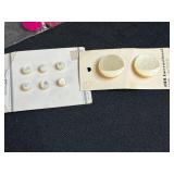 Vintage Tin Filled with Assorted Decorative Buttons and Sewing Notions