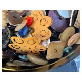 Vintage Tin Filled with Assorted Decorative Buttons and Sewing Notions