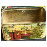 Collection of Vintage Metal Tins, Baby Shoes, Jacks, and Cat with Fishbowl Figurine