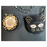 Collection of Beaded and Fabric Coin Purses, Pouches, and Small Bags
