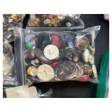 Large Assorted Vintage Button Collection with Cards and Loose Buttons