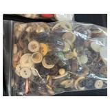 Large Assorted Vintage Button Collection with Cards and Loose Buttons