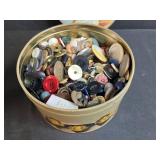 Vintage Sewing Collection with Buttons, Notions, and Kelvins Grandmother Figurine