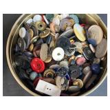 Vintage Sewing Collection with Buttons, Notions, and Kelvins Grandmother Figurine