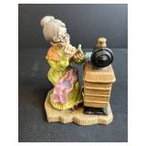 Vintage Sewing Collection with Buttons, Notions, and Kelvins Grandmother Figurine