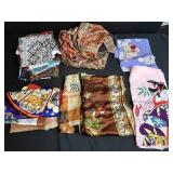 Collection of Assorted Vintage Silk Scarves and Japanese Textiles