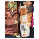 Collection of Assorted Vintage Silk Scarves and Japanese Textiles