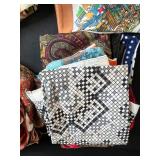 Collection of Assorted Vintage Silk Scarves and Japanese Textiles