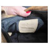 Collection of 4 Vintage and Designer Purses Including Anuschka, The Sak, and Wooden Handbag