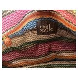 Collection of 4 Vintage and Designer Purses Including Anuschka, The Sak, and Wooden Handbag