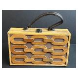 Collection of 4 Vintage and Designer Purses Including Anuschka, The Sak, and Wooden Handbag