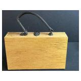 Collection of 4 Vintage and Designer Purses Including Anuschka, The Sak, and Wooden Handbag