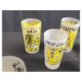 Set of 13 Vintage State Souvenir Frosted Drinking Glasses