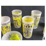 Set of 13 Vintage State Souvenir Frosted Drinking Glasses